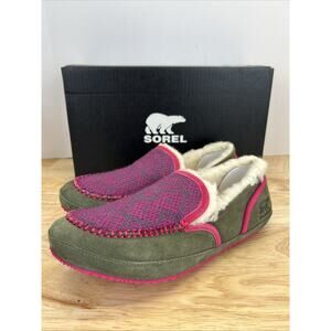 Womens Sorel Tremblant 2 Suede Moccasins Insulated Snow Slippers Pink Size 9